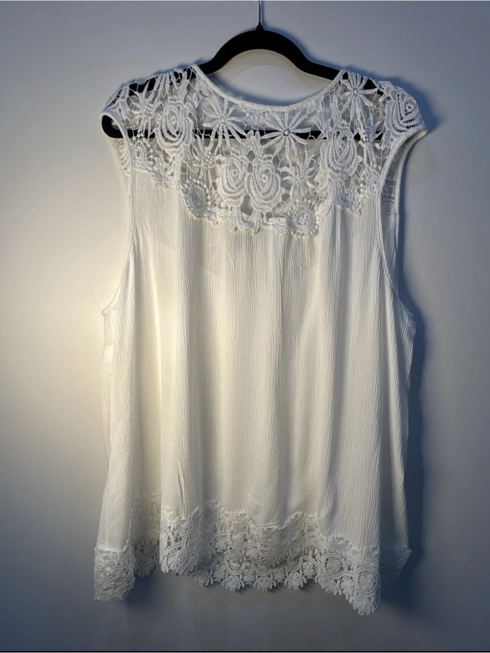 American Rag Cie 3X Ivory Crochet Lace Tunic Blouse Cottagecore Boho Flowy Top - Picture 6 of 9